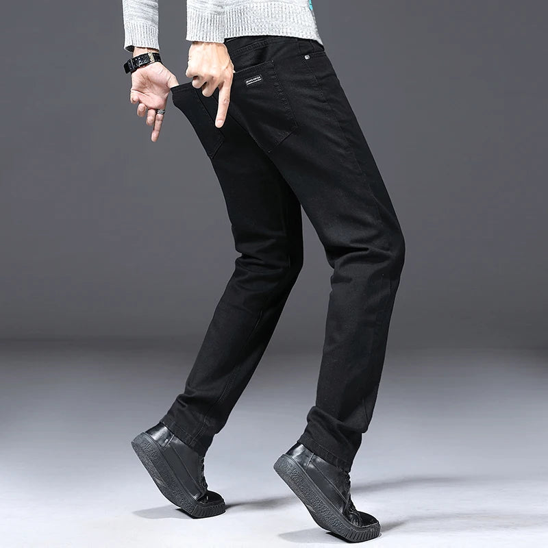 Bartender Black Men's Jeans Casual Straight Stretch Pants