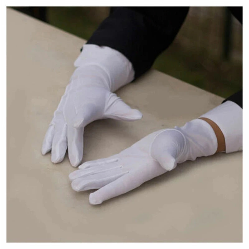 1 Pair Unisex White Cotton Work Gloves Serving/Waiters/Bartenders