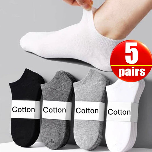 5Pairs Breathable Low Cut Men Ankle Socks