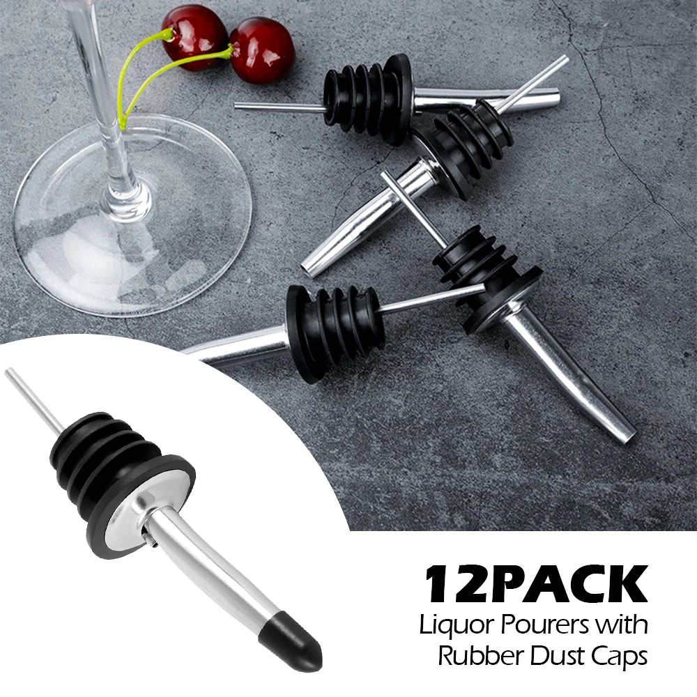 12pcs Stainless Steel Classic Bottle Pourers