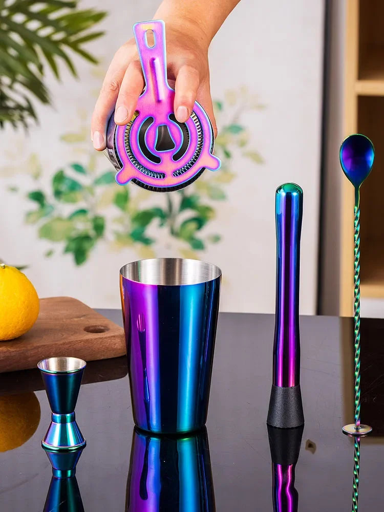 5pcs Rainbow Cocktail Shaker Bar Set