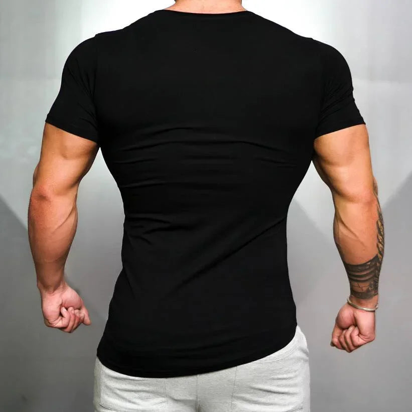 Bartender Black Solid Fitted T shirt