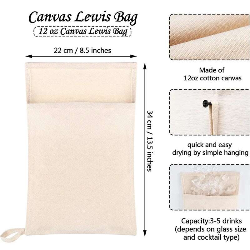 Lewis Ice Bag Ice Mallet Canvas Ice Bag Crushed Ice Maker Reusable