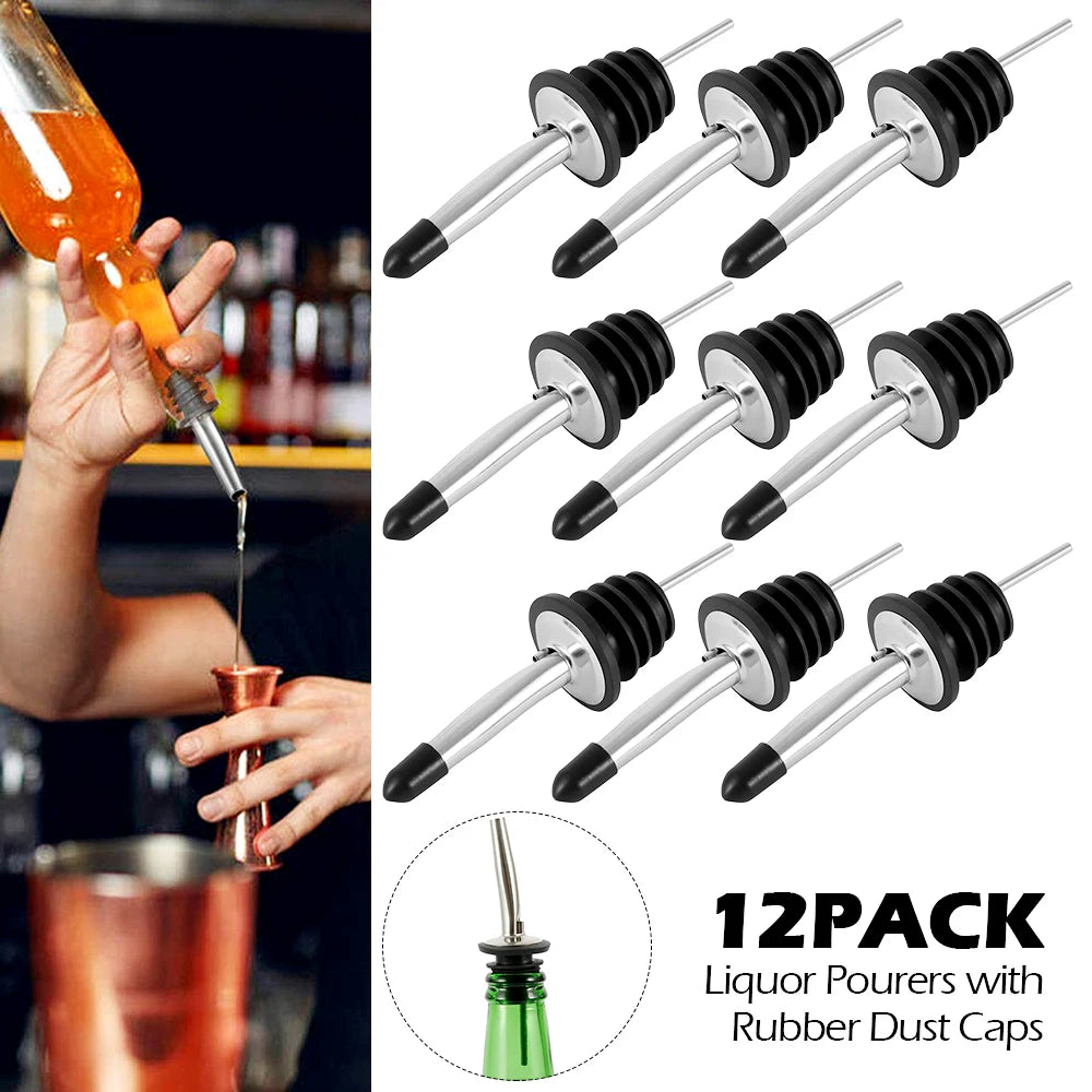 12pcs Stainless Steel Classic Bottle Pourers