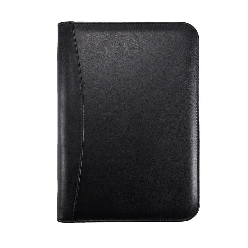 Leather  Folder  Cover Loose Leaf Zipper Notebook Binder With Calculator