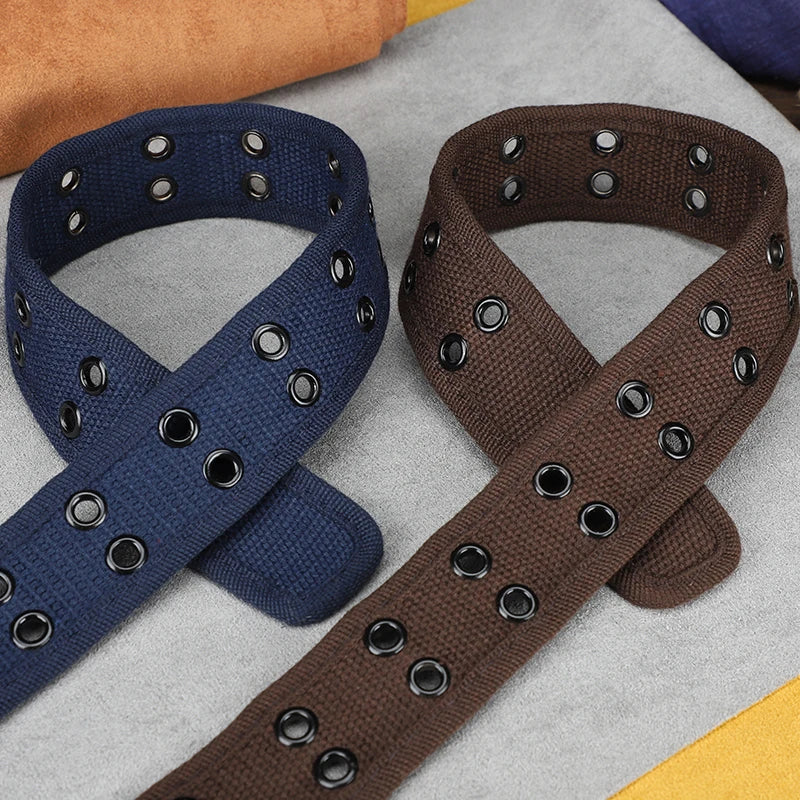 Men's and women's double button canvas belt